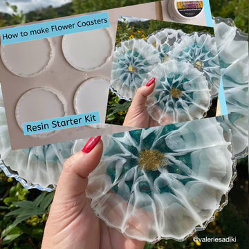 Resin starter kit flower coasters bloom effect learn how to you tube tutorial the Valerie