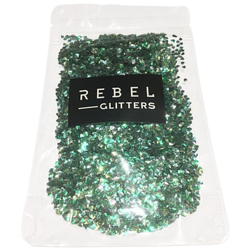 glitter art tutorial video how to why should I resin art YouTube acrylic painting green Rebel Glitters Mica Powder loose chunky fine nails art work 