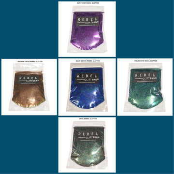 art supplies artist glitter sparkle geode opal malachite brown topaz amethyst glitters Rebel glitter purple blue green brown gold January sales discounts bulk beauty makeup cosmetic nails 