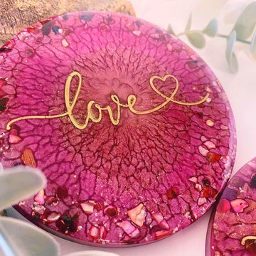 Brand New Love and Home silicone moulds in action - resin art supplies