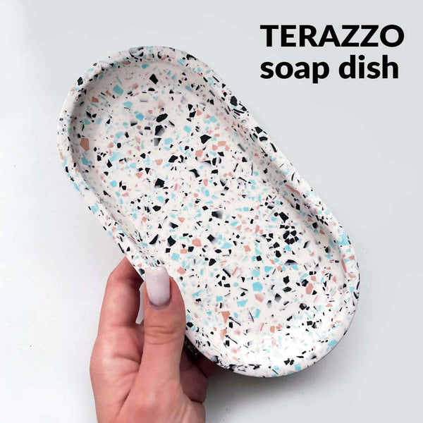 Terrazzo soap dish using eco pour